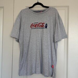 Vintage Coca-Cola Embroidered Heather Gray Tee Plus Size 14W/16W